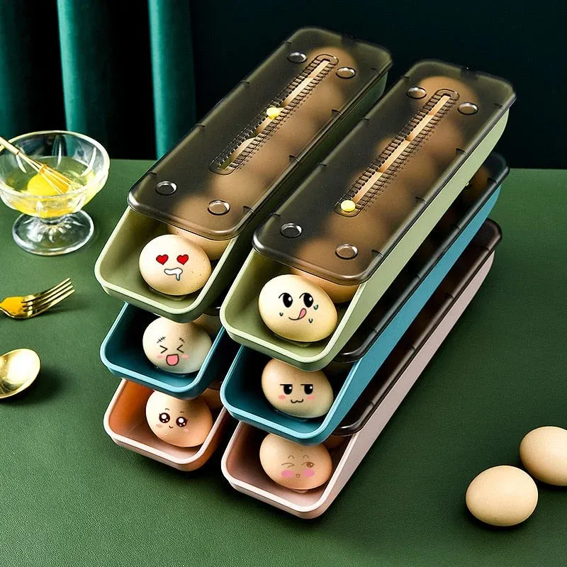 Automatic Stackable Refrigerator Egg Storage Box - Image 0