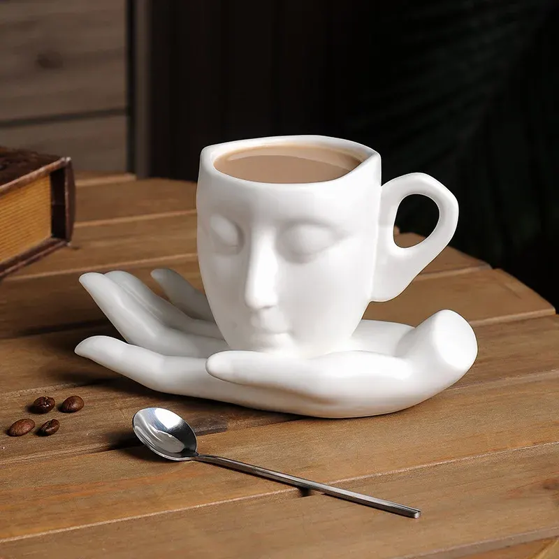 Quiet Mind Artistic Ceramic Face Mug