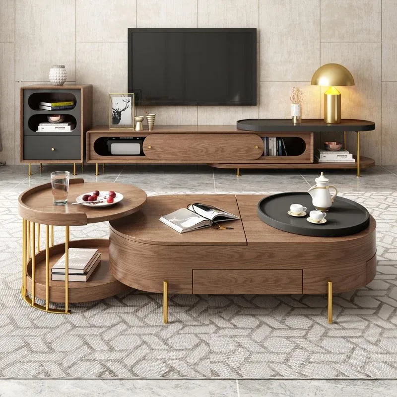 American Style Wooden Nordic Space Saving Coffee Table - Image 0
