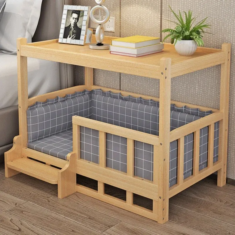 Furry Friend Detachable Pet Wooden Table Bed - Image 0