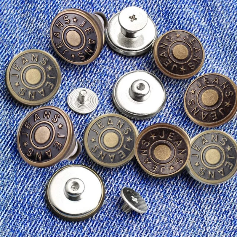 10Pcs Snap-On Seamless Metal Button Set - Image 0