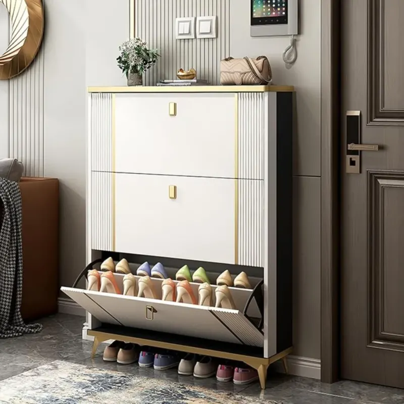 Home Essentials Elegant Shoe Cabinet With 3 Flip Drawers - Image 0