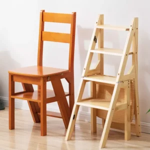 Multifunctional Transformable Ladder Wooden Chair - Image 0
