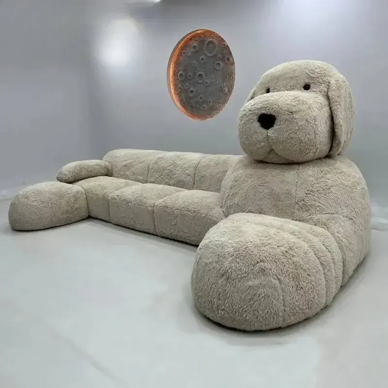 Giant Plush Dog Cozy Oversized Lounge Sofa - Image 0