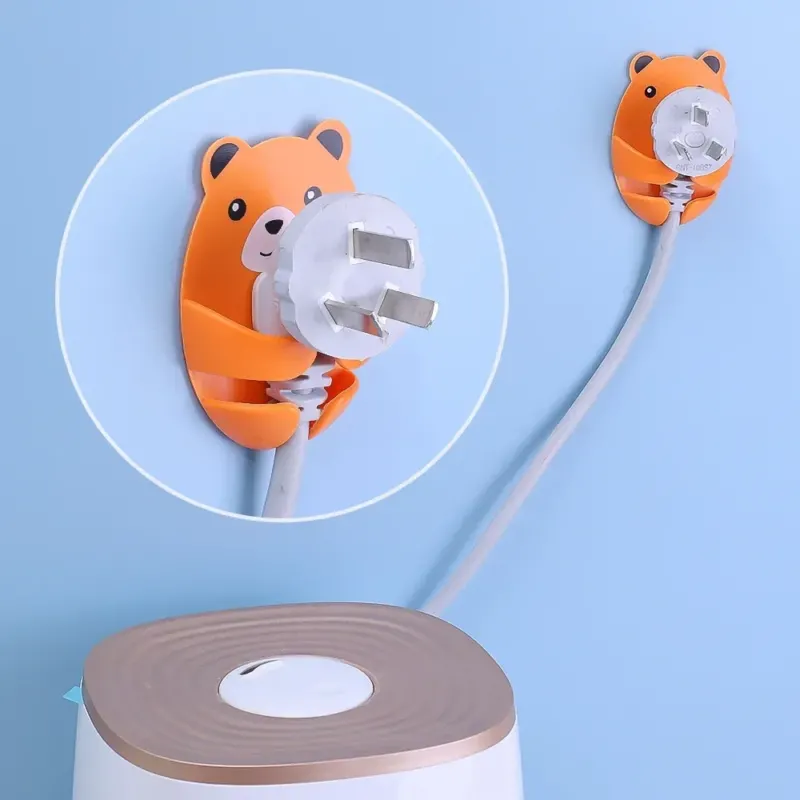 Bear Hug Self-Adhesive Wall Plug Holder - Image 0