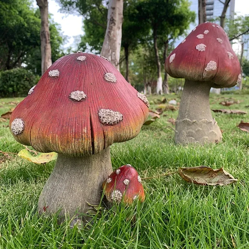 Outdoor Fairy Mushroom Resin Garden Decor - Image 0
