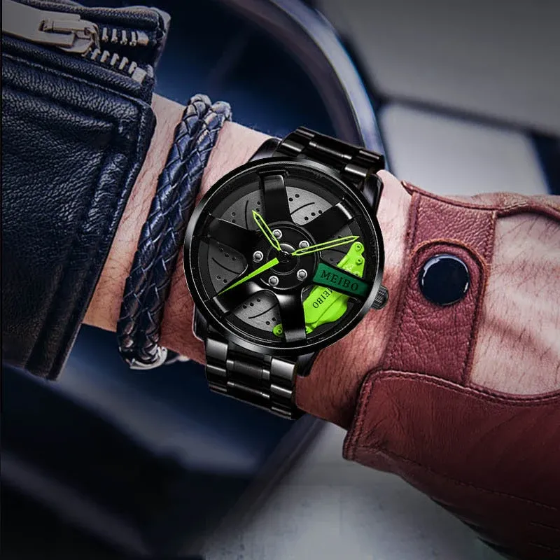 Waterproof Car Wheel Rim Wrist Men Watch - Image 0