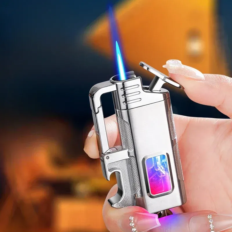 Modern Windproof Metal Bottle Opener Keychain Lighter - Image 0
