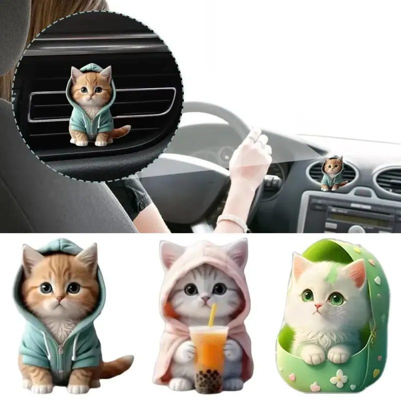 Cool Hoodie Cat Clip-On Car Freshener - Image 0