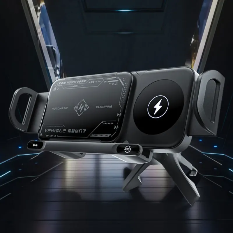 Touch & Rotate Automatic Universal Car Wireless Charge Phone Holder - Image 0