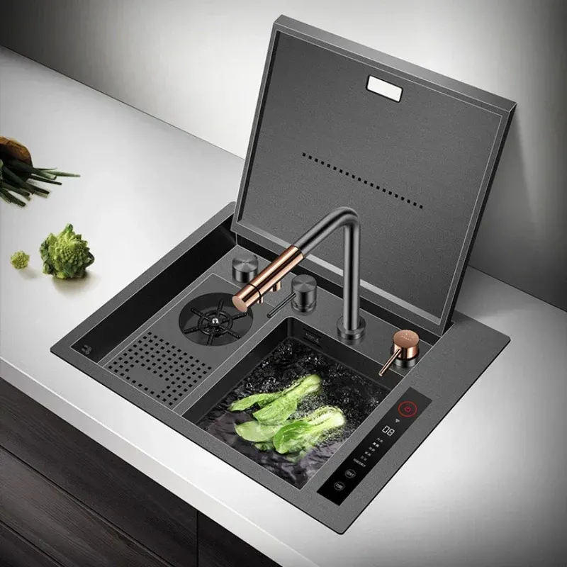Nano Black Luxury Hydro Purification Hidden Kitchen Sink - Image 0