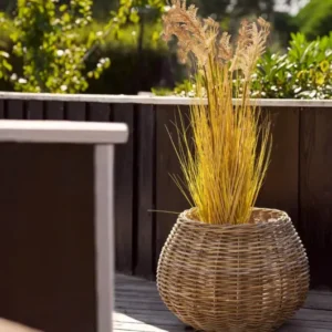 Pflanzenkörbe aus Natur-Rattan - 2 Stück