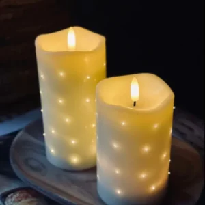 LED Blockkerze White TWINKLE - 12,5 cm