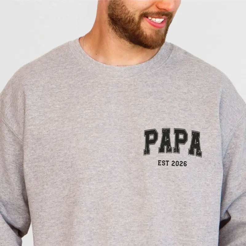Sweater für Papa (mit Aufdruck: "PAPA Est. 20xx"), #Geschenk Vatertag