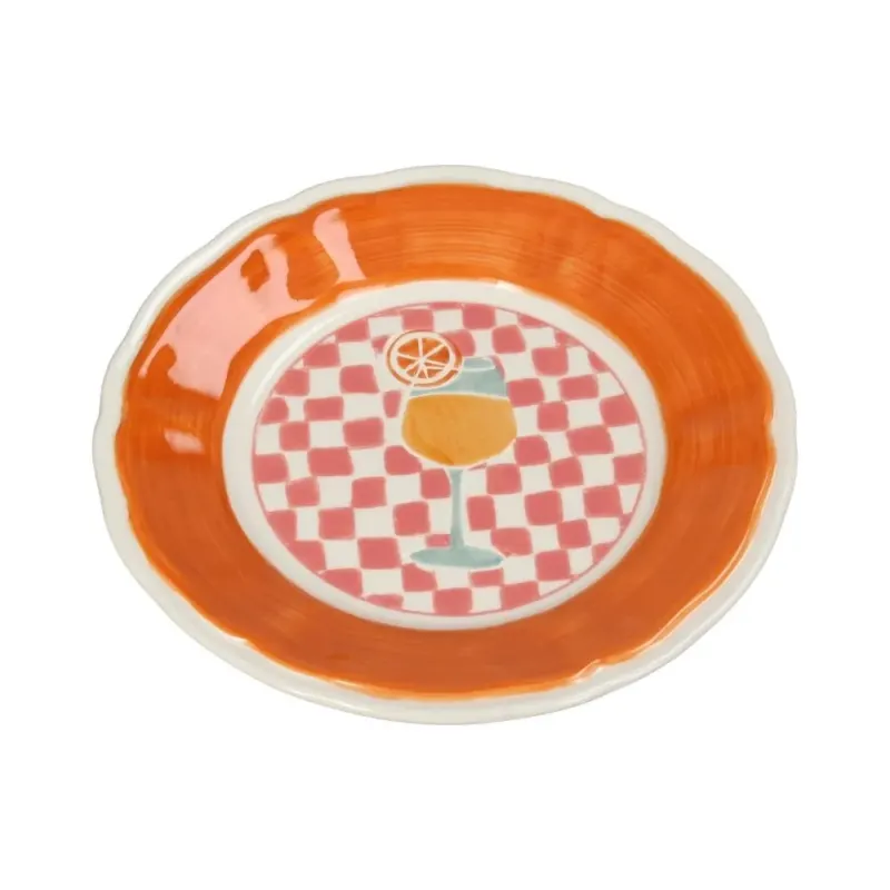 Teller Steingut - Cocktail, Orange