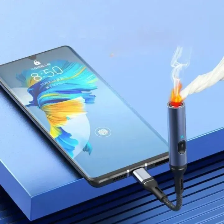 USB Windproof Safety Switch Flameless Lighter - Image 0