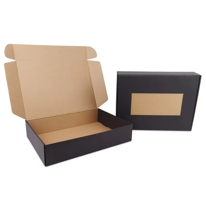Versandboxen mit Personalisierungsfeld 41,5x30,5x8,5 cm Schwarz (50 Stück) [FP-VPD523]