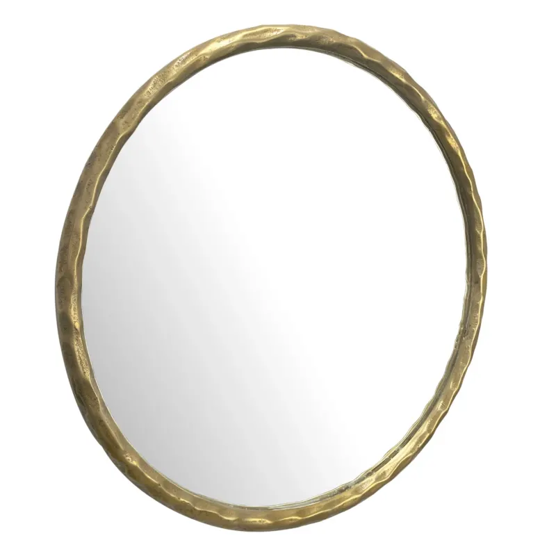 Wandspiegel 60 cm Metall Design Hängespiegel Gold - Dekospiegel Rund mit Rahmen - Spiegel Wand Groß - Flurspiegel Garderobenspiegel Modern_#sku_SAFWL7.103#