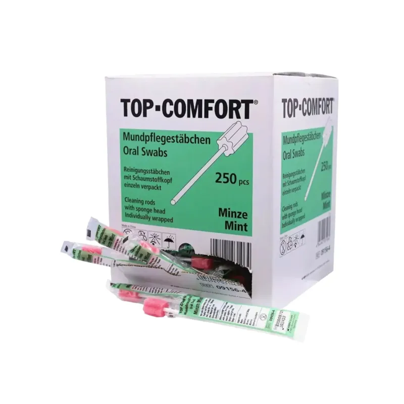 AMPri TOP COMFORT Mundpflegestäbchen PU Schwamm Minze Mundhygiene 1 Packung = 250 Stück