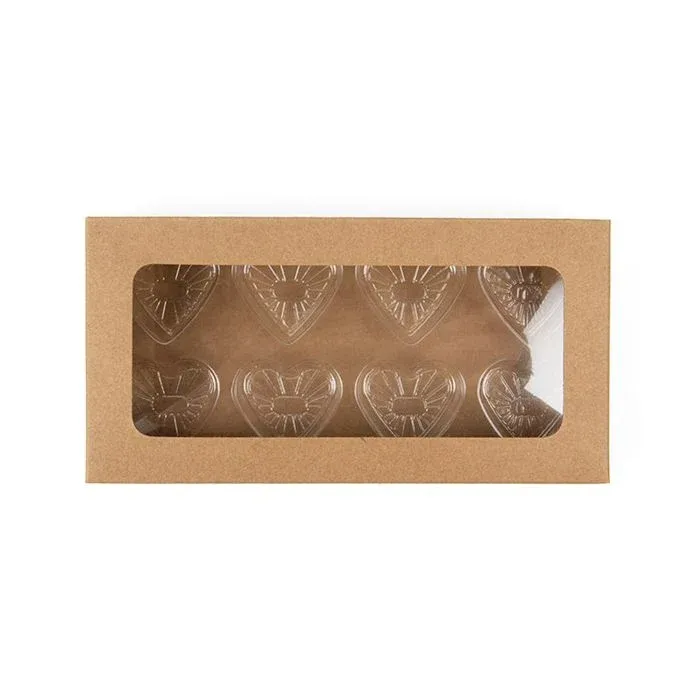 Kraft Artisan Candy Box Set, Heart Insert 7x2.1x13.8 cm