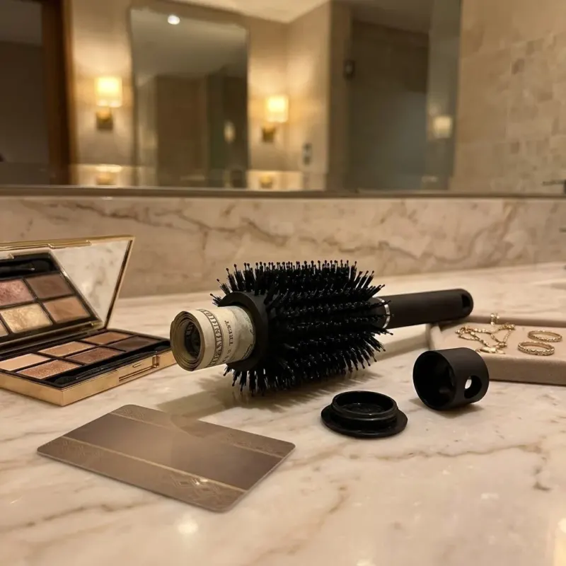 Hidden Compartment Travel Hair Brush - Image 0