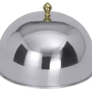Edelstahl Speiseglocke 24,5 cm mit vergoldetem Griffknopf - CPGASTRO
