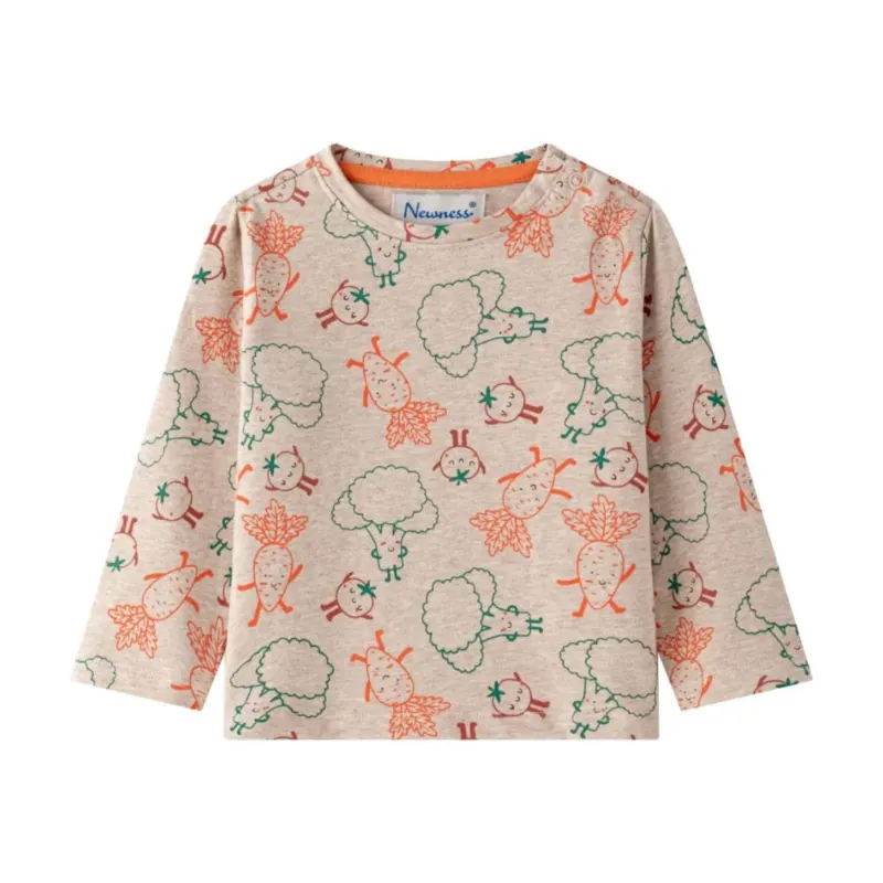 Baby Langarmshirt 'Vegetables' sand