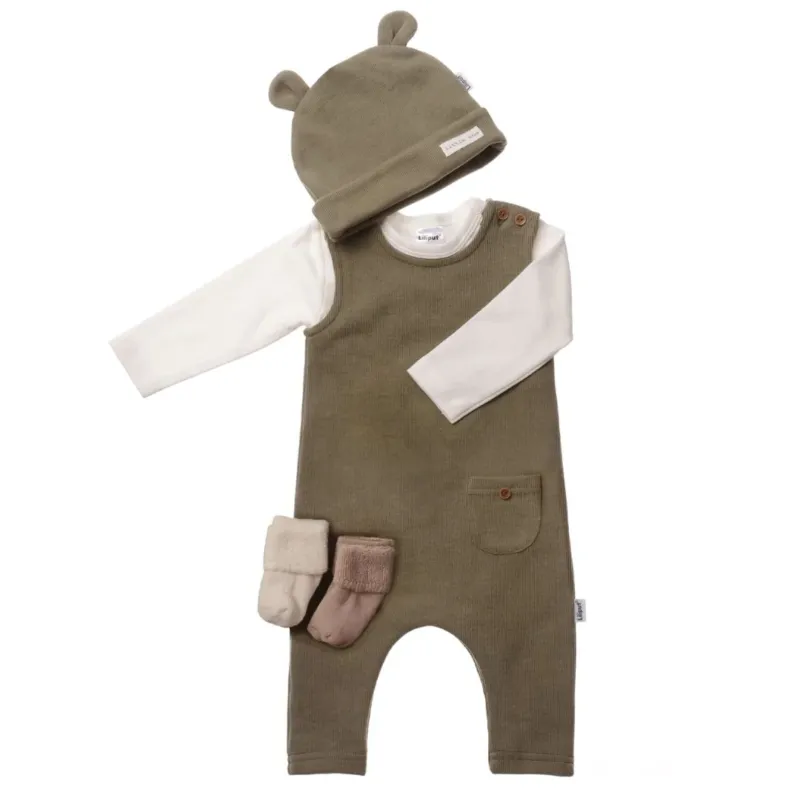 Baby Ribstrick Set in olive 5-teilig
