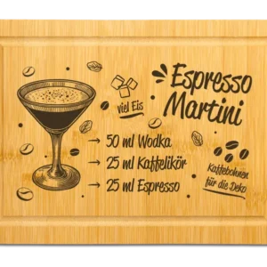 Bild: Bambus Schneidebrett - Espresso Martini (Rezept).