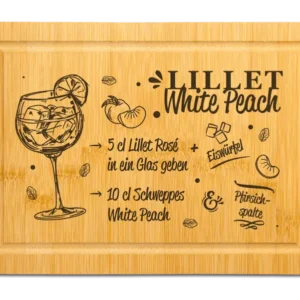 Bild: Bambus Schneidebrett - Lillet White Peach (Rezept).