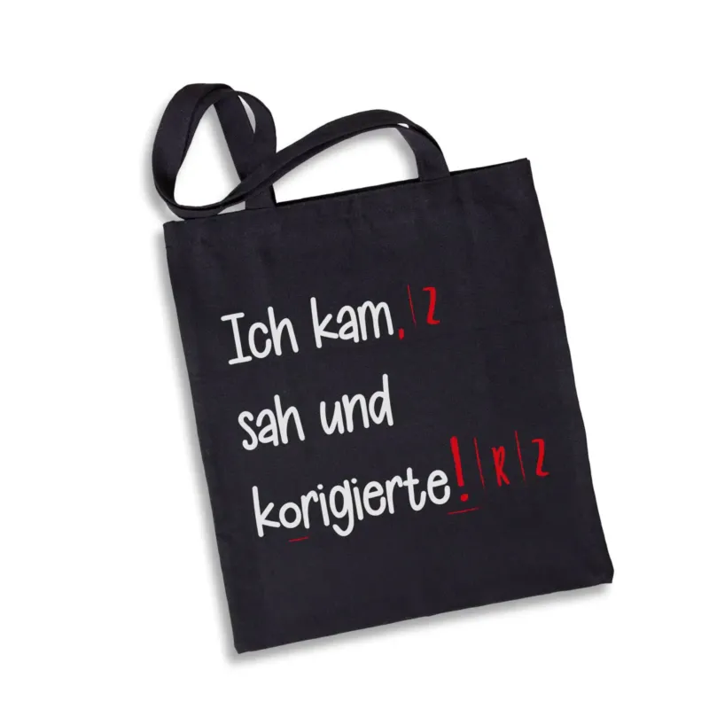 Bild: Baumwolltasche - Ich kam, sah und korigierte!.