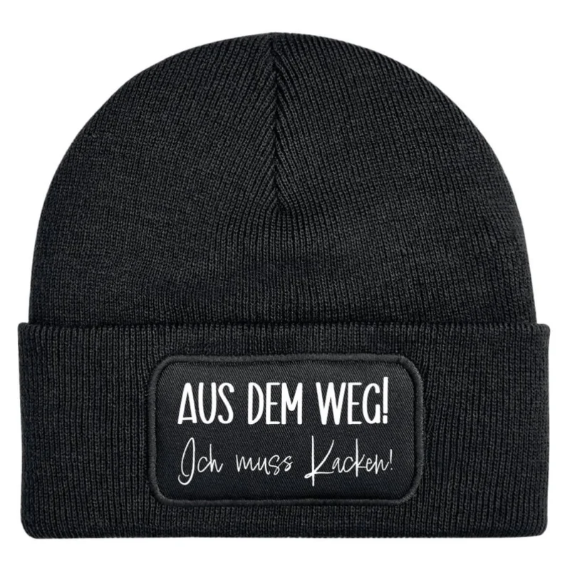Bild: Beanie Mütze - Aus dem Weg! Ich muss Kacken!.