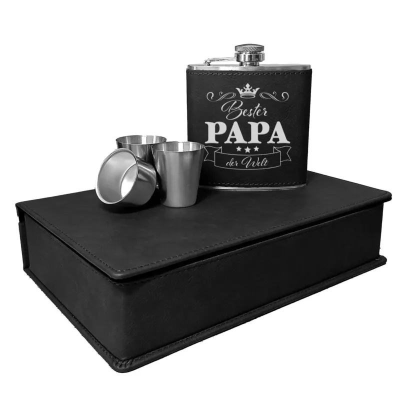 Bild: Flachmann Geschenkset - Bester Papa der Welt.