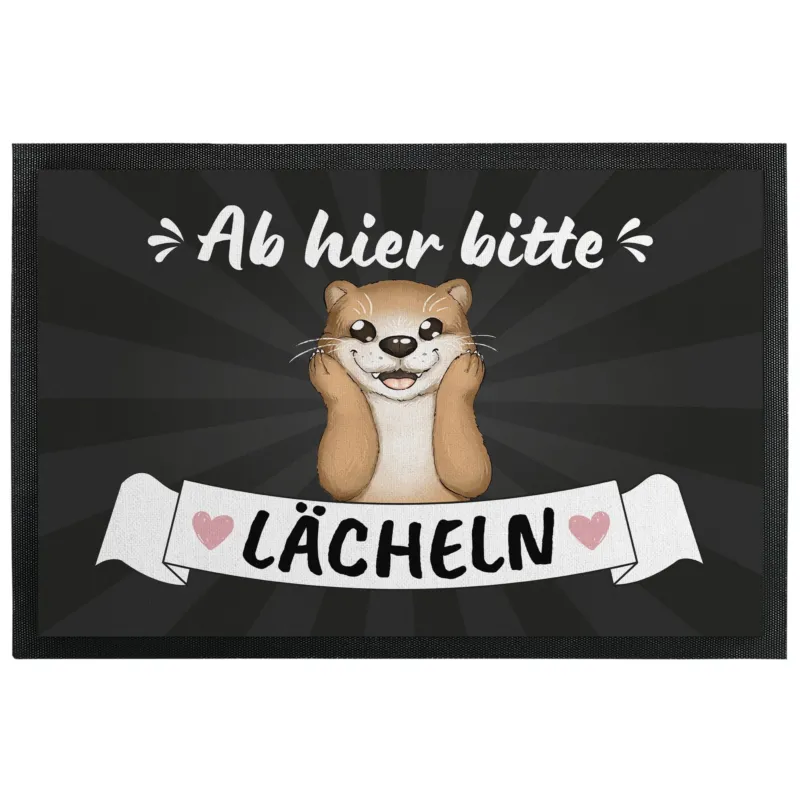 Bild: Fußmatte mit Gummilippe - Ab hier bitte lächeln (Otter).