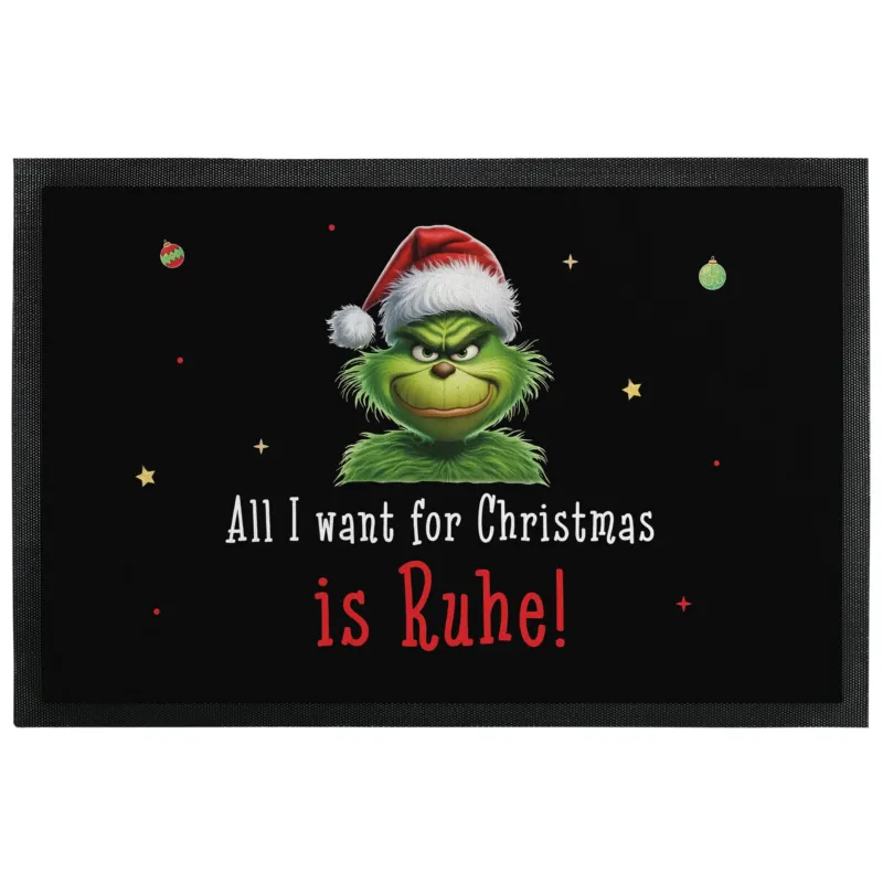 Bild: Weihnachtsmuffel Fußmatte mit Gummilippe - All I want for Christmas is Ruhe! (CS).