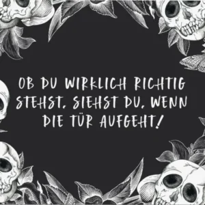Bild: Fußmatte Totenkopf - Ob Du wirklich richtig stehst, siehst Du, wenn die Tür aufgeht!.