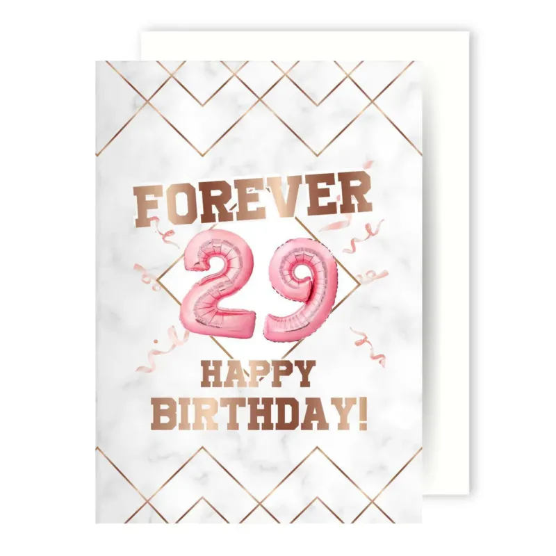 Bild: Geburtstagskarte - Forever 29 Happy Birthday!.