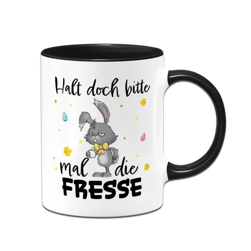 Bild: Hasen Tasse - Halt doch bitte mal die Fresse - Grummelhase.