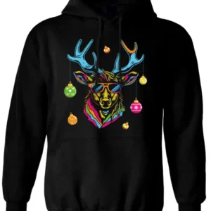 Bild: Hoodie - Cooler Elch (Weihnachten) - bunt.