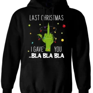 Bild: Hoodie - Weihnachtsmuffel - Last Christmas I gave you ... bla bla bla (Mittelfinger).