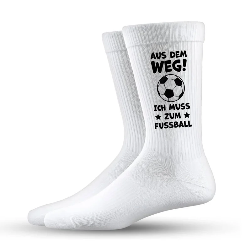 Bild: Socken - Aus dem Weg! Ich muss zum Fußball.