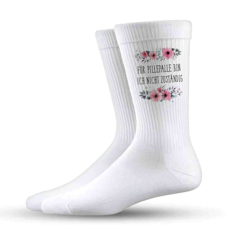 Bild: Socken - Für Pillepalle bin ich nicht zuständig - blumig.