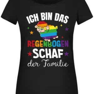 Bild: T-Shirt Damen - Ich bin das Regenbogenschaf der Familie.