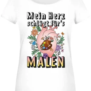 Bild: T-Shirt Damen - Mein Herz schlägt für's Malen.