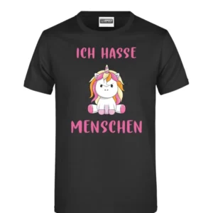 Bild: T-Shirt - Ich hasse Menschen mit Einhorn - Zornhorn.
