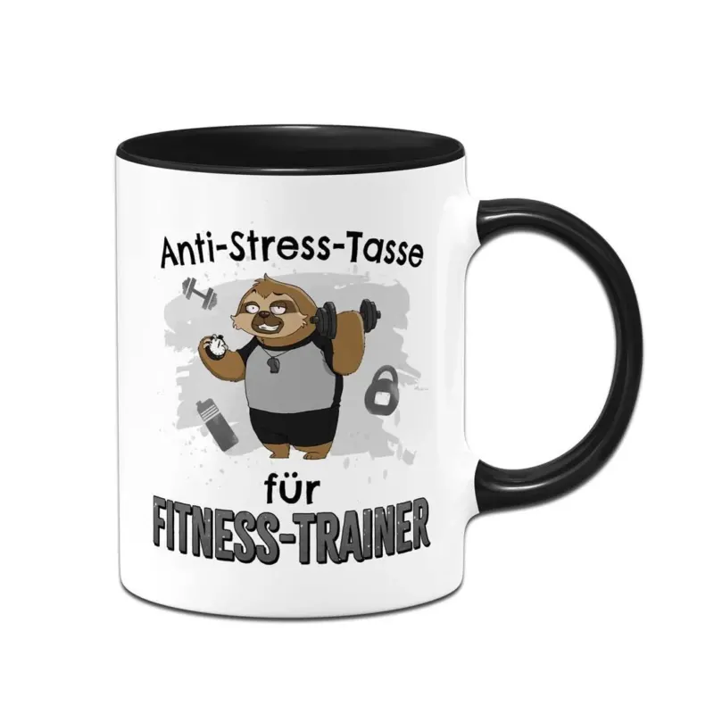 Bild: Tasse - Anti-Stress-Tasse für Fitness-Trainer - Ratzfatz das Faultier.