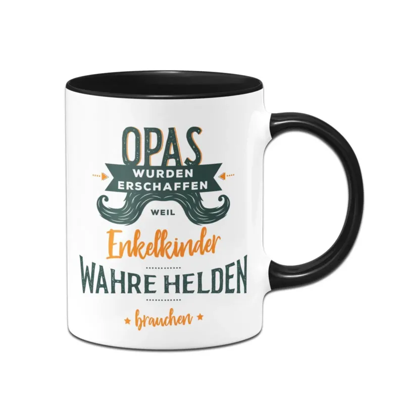 Bild: Tasse - Opas wurden erschaffen weil Enkelkinder wahre Helden brauchen.