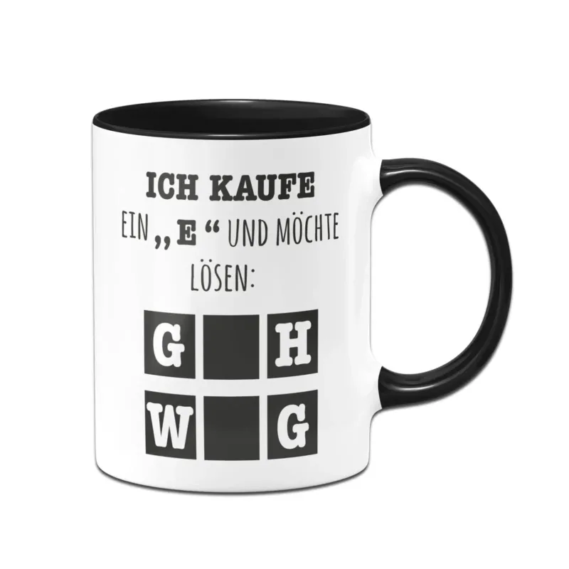 Bild: Tasse - Ich kaufe ein "e" und möchte lösen.