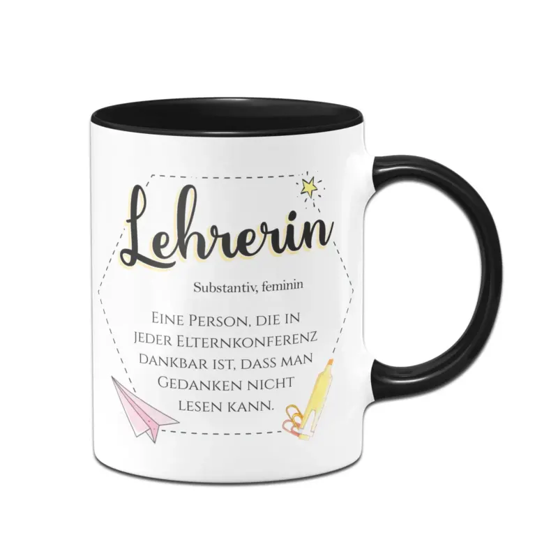 Bild: Tasse - Lehrerin Dankbar, dass man Gedanken nicht lesen kann.