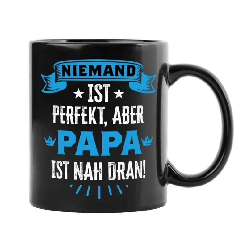 Bild: Tasse - Niemand ist perfekt, aber Papa ist nah dran! - BL.